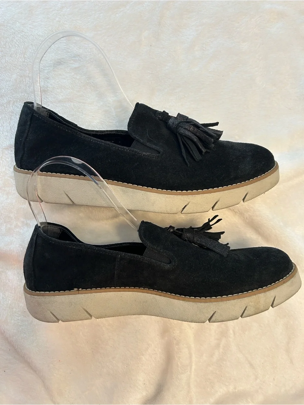 THE FLEXX Black Suede Tassel Slip-On Loafers
